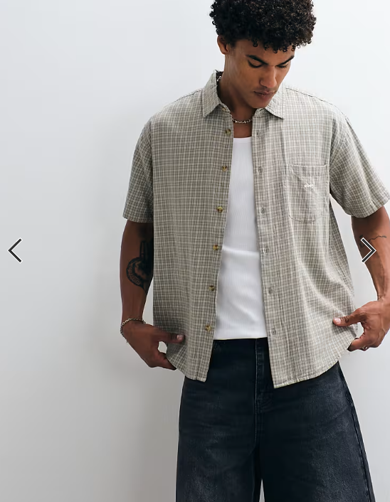 Obey bigwig ian woven short sleeve stripe shirt in sage green