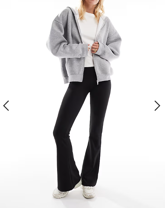 ONLY Tall high waist flare trousers in black