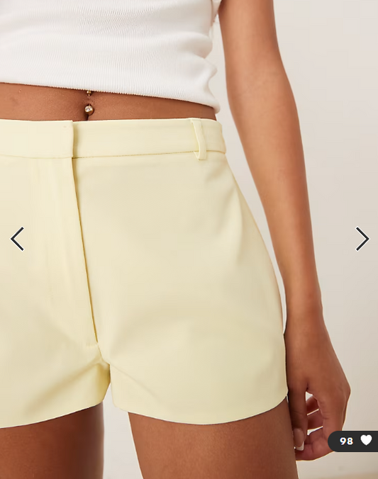 ASOS DESIGN tailored micro shorts in lemon