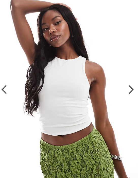 ASOS DESIGN double layer racer vest in white