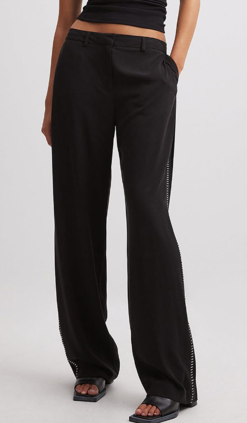 Na-kd Stitch Side Detail Trousers Black
