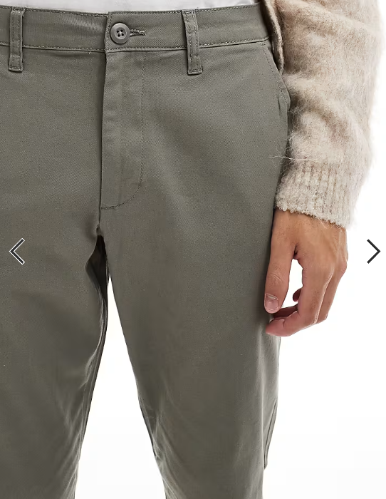 ASOS DESIGN tapered chinos in charcoal