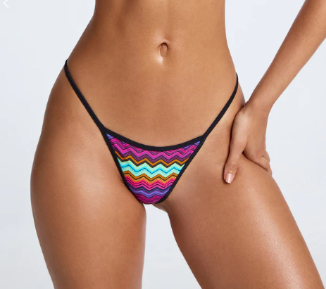 OhPolly - Triangle Thong Bikini Bottoms in Multi Print