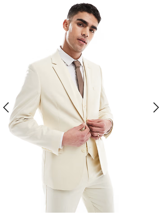 ASOS DESIGN slim suit jacket in stone