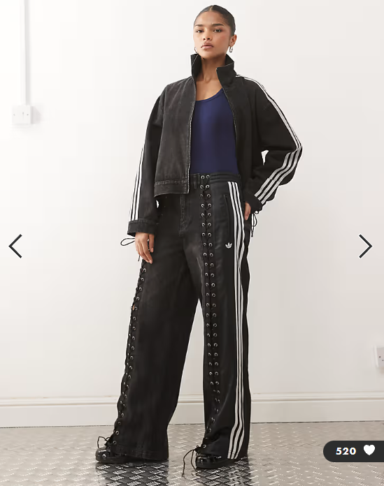 adidas Originals Firebird denim jeans in black