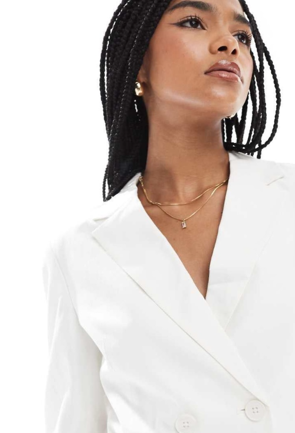 Stradivarius - cropped blazer wirh back ties