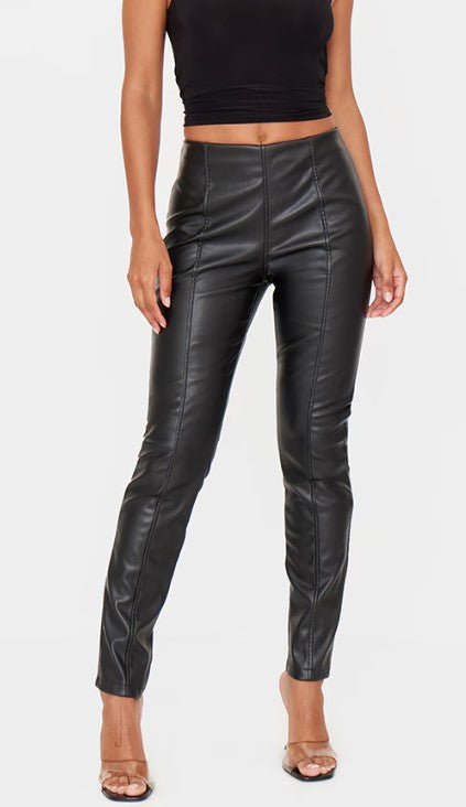 Black Faux Leather Stretch Leggings