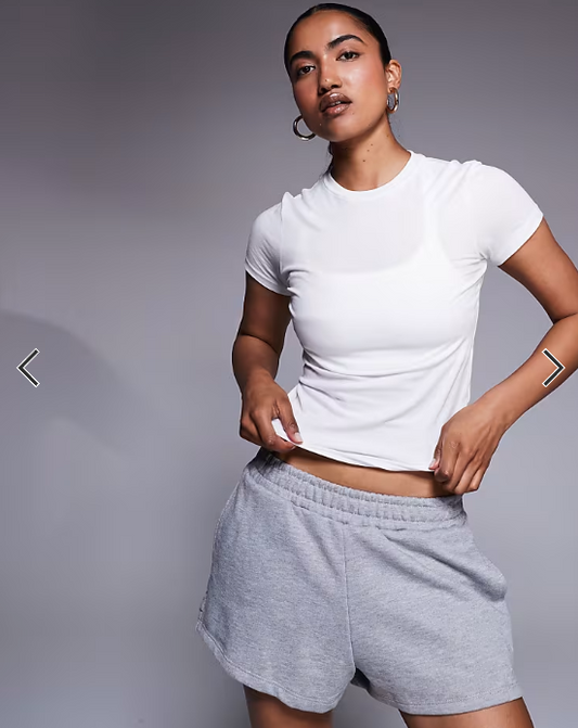 4505 fitted cotton short sleeve everyday tee with quick dry finish in white