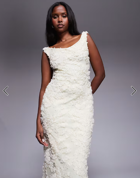 ASOS DESIGN textured maxi dress in cream