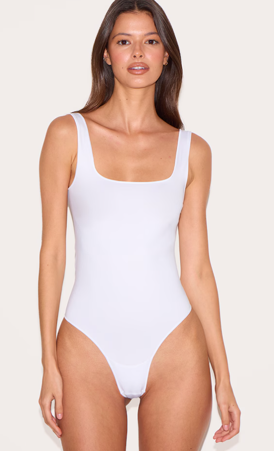 White Seamless Lingerie Bodysuit
