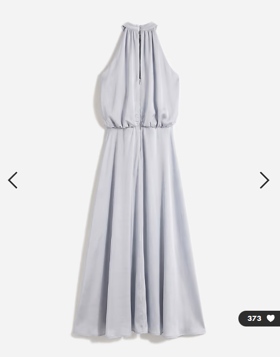 Gina Tricot satin halterneck maxi dress in light blue
