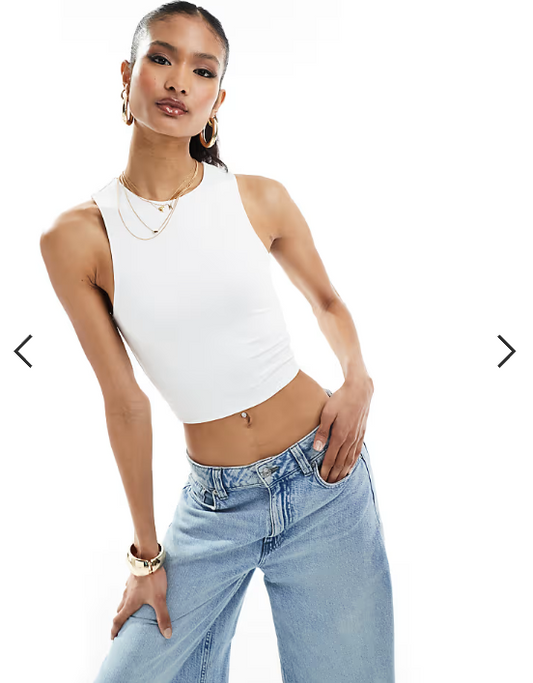 ASOS DESIGN double layer racer vest in white