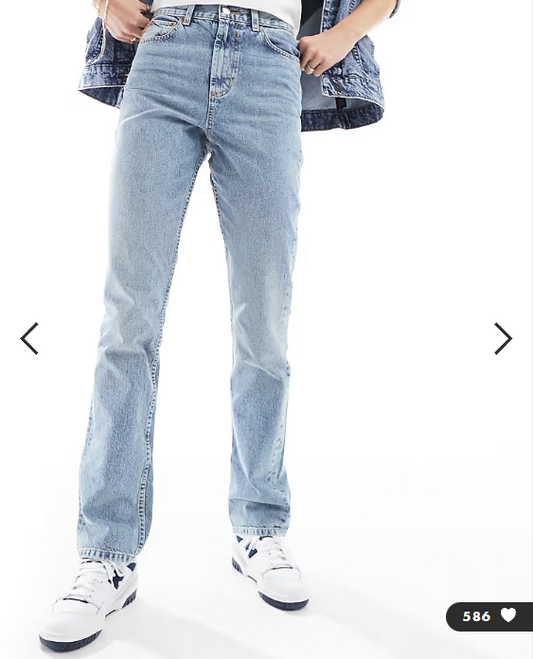 ASOS DESIGN Tall mid rise straight jeans in light blue