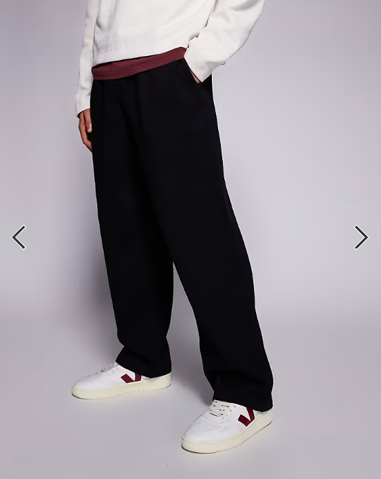 ADPT wide fit joggers in black