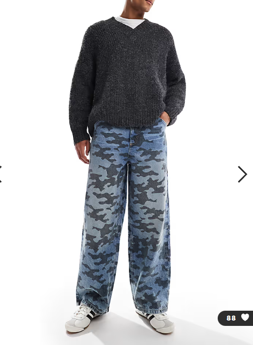 COLLUSION X007 xl baggy jeans in laser print camo