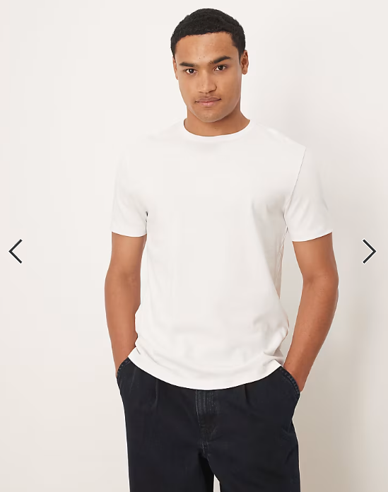 ARKET pure cotton heavyweight slim fit t-shirt in white.