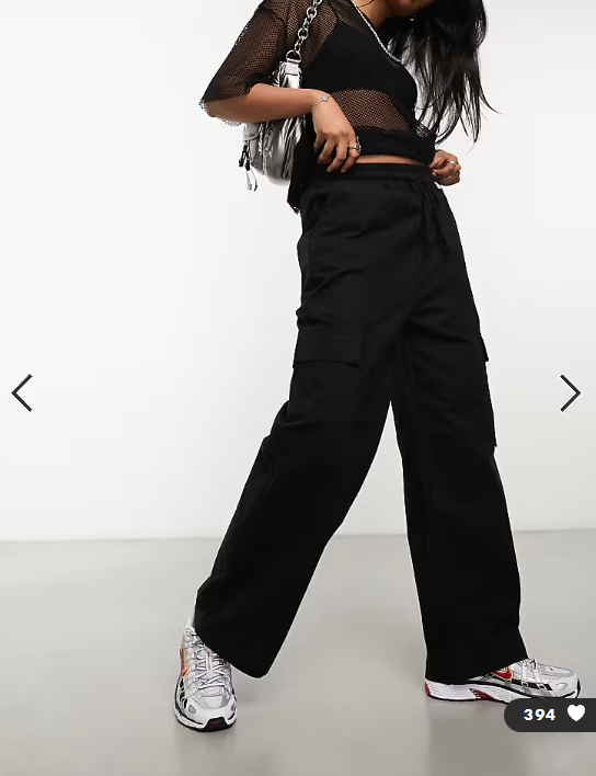 COLLUSION cargo trouser in black
