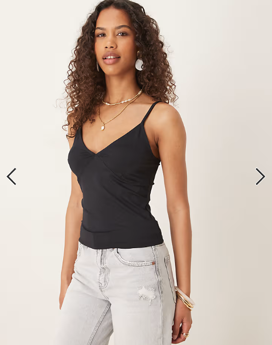 ASOS DESIGN polyamide bust cup cami top in black