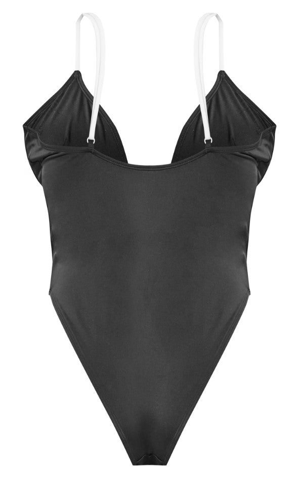 Black Fuller Bust Cut Out Underwired Swimsuit