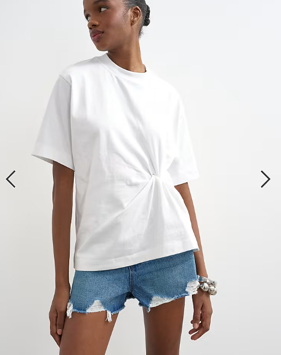 Topshop twist tuck tee in white