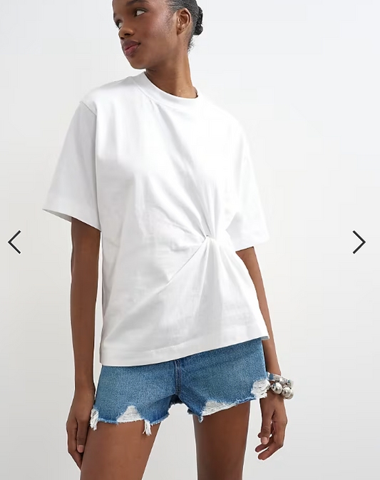 Topshop twist tuck tee in white