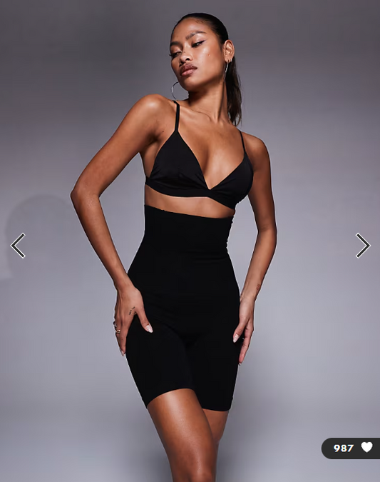 Fashionkilla - high waisted shaping shorts in black