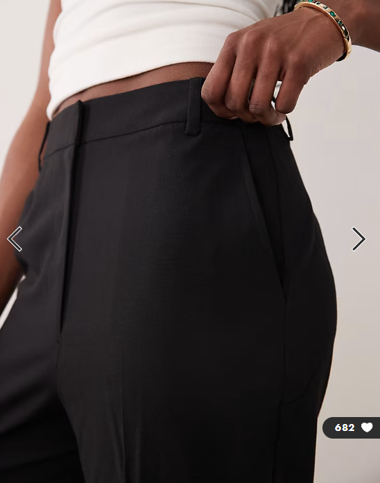 ASOS DESIGN Tall tailored slim straight trousers in black