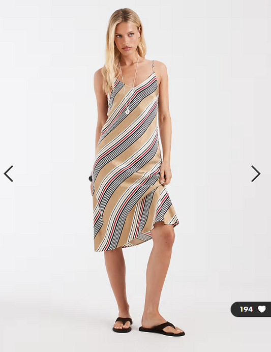& Other Stories cami dress in beige stripe