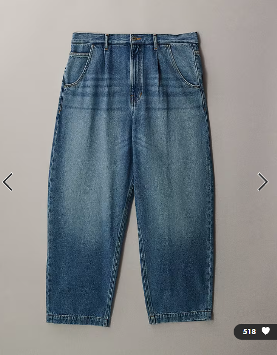 ASOS DESIGN relaxed tapered jeans in mid wash blue with pleats
