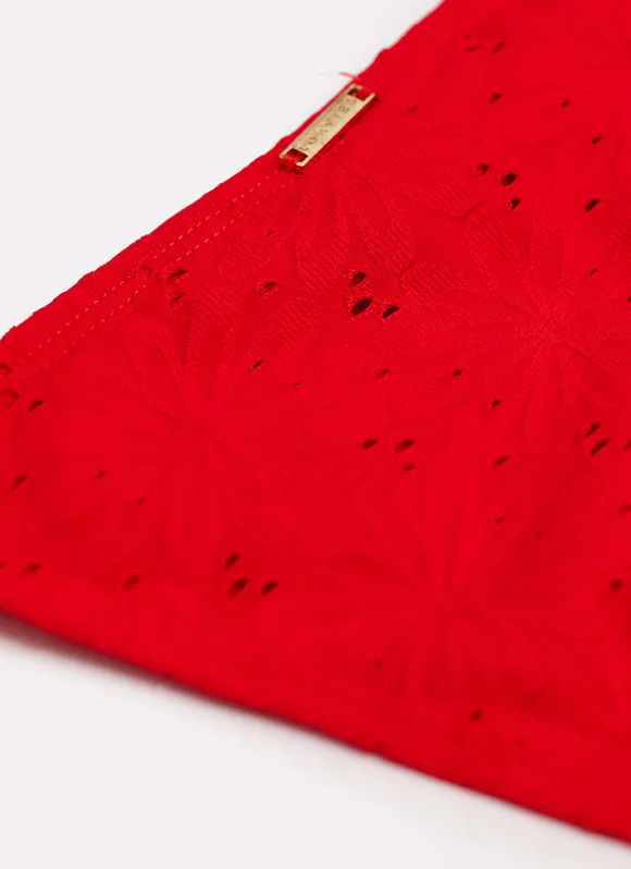Loavies - Red bikini bottom with floral structure