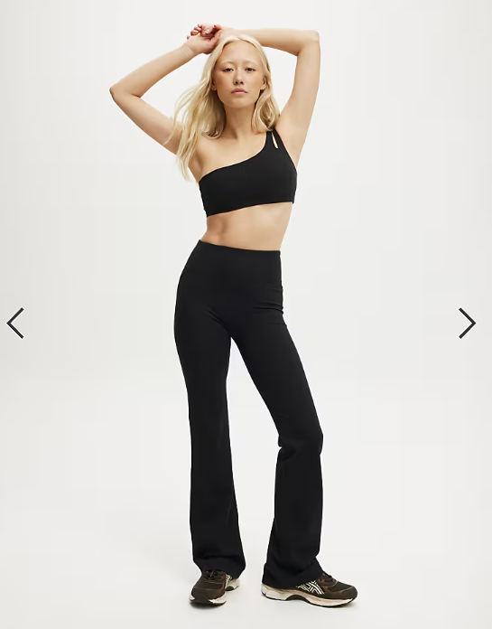 Cotton On Ultra soft rib flare in black
