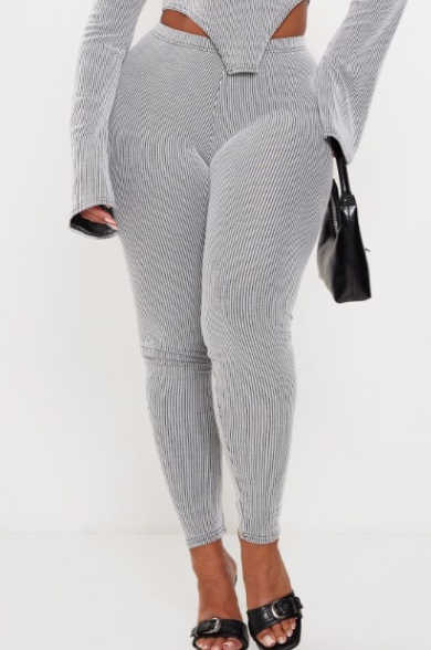 Shape Black Ribbed High Waisted Leggings