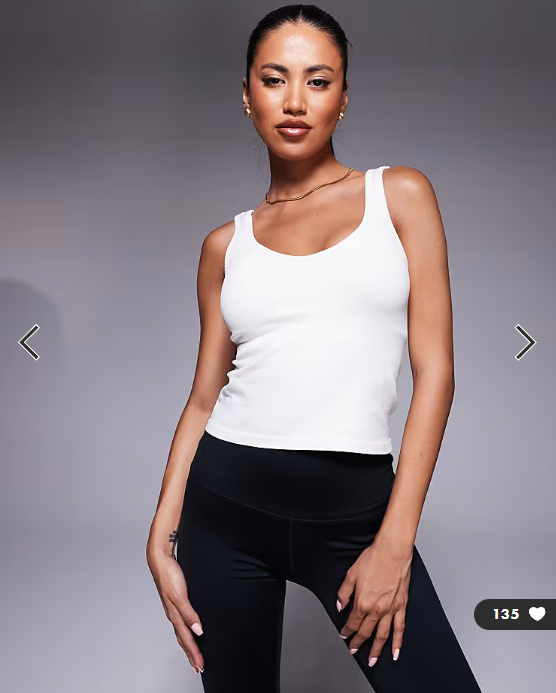4505 smooth seamless V neck vest with inner bra in parchment