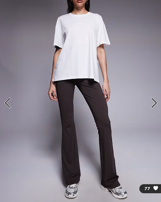 ASOS DESIGN Tall sculpting cross front flare trouser in chocolate