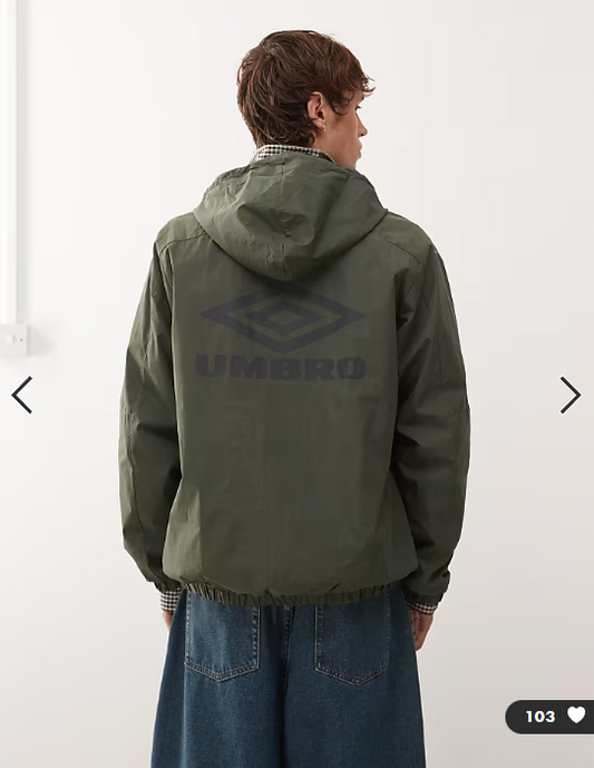 Umbro cagoule windbreaker jacket in khaki