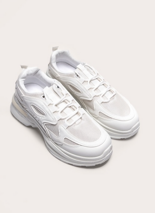 WHITE CONTRAST MESH SNEAKERS