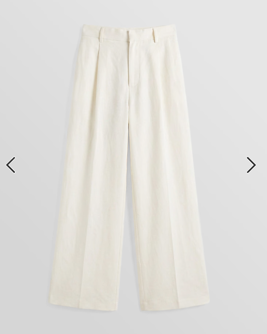 ASOS DESIGN tailored pleated linen rich loose leg trousers in white