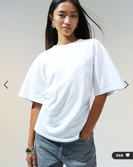 ASOS DESIGN corset waist t-shirt in white