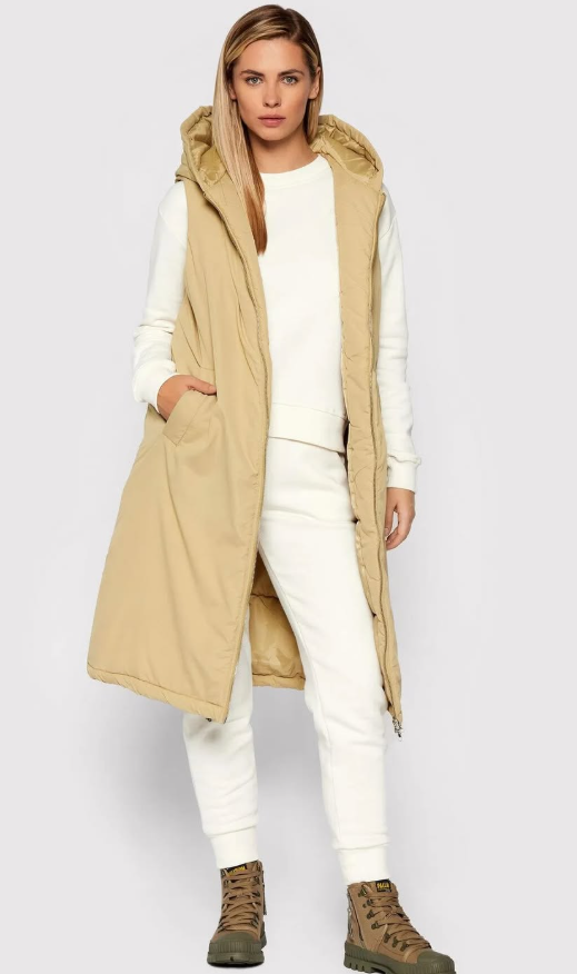 NAKD - Oversized Hooded Vest - Khaki