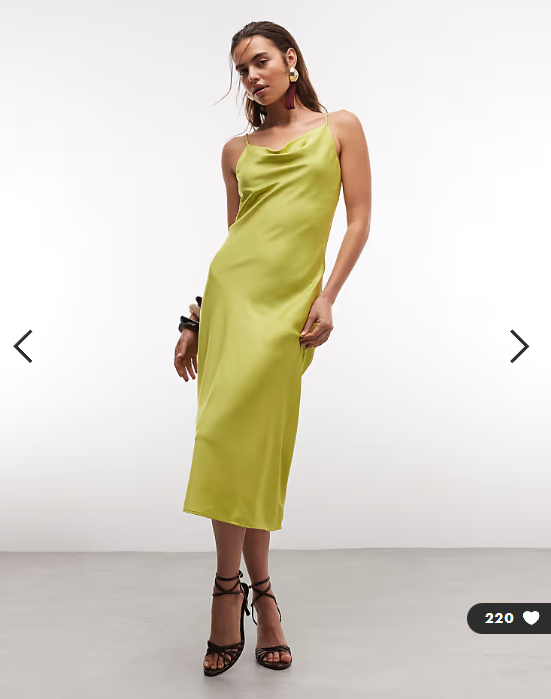 ONLY cowl neck midi dress in light green
