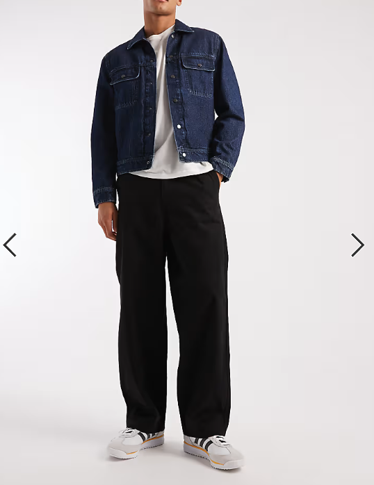 Threadbare loose fit trousers in black