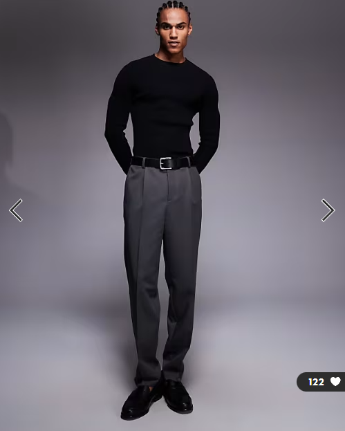 ASOS DESIGN Essential muscle fit fine-rib knit crew neck T-shirt in black.