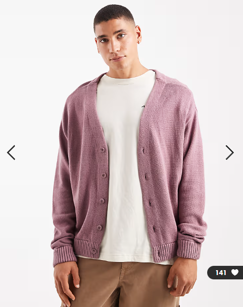 Hollister boxy fit long sleeve cardigan in pink