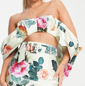 ASOS LUXE – Blommig crop top