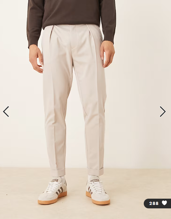 ASOS DESIGN smart tapered chino trouser in stone twill
