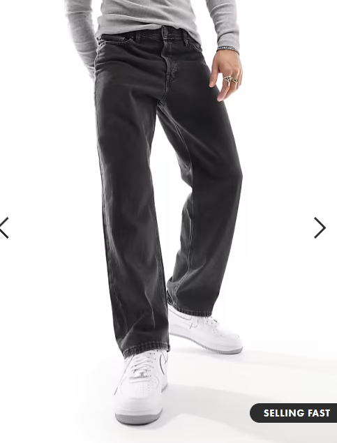 Jack & Jones Eddie loose jeans in washed black