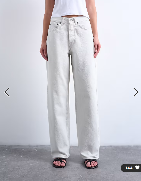 Topshop Column mid rise jeans in bone