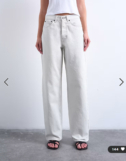 Topshop Column mid rise jeans in bone