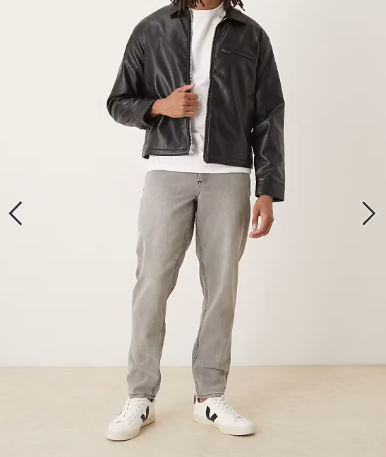 ASOS DESIGN tapered jeans in washed grey