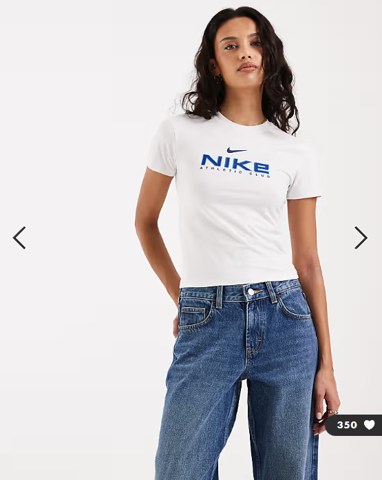 Nike Varsity graphic baby tee in white